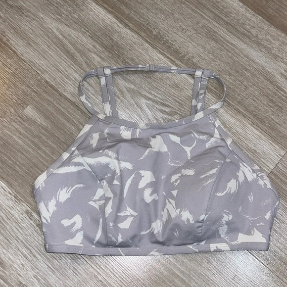 Lululemon See The Sea Swim Top in Mini Flower Pop White Silver Lilac - Picture 3 of 9